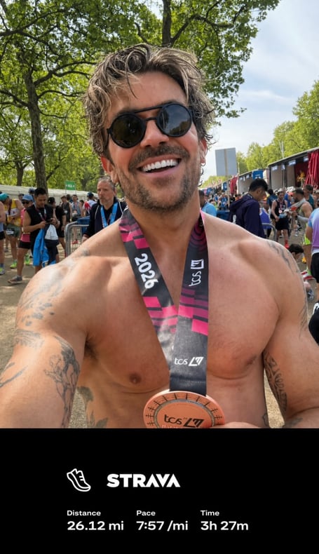 Emrhys arrives at the finish