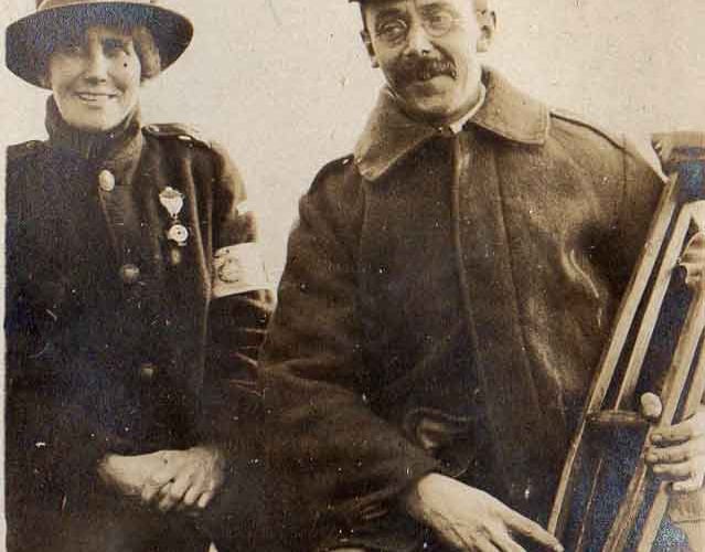  the VA Hospital at Collapit Creek during the First World War (WW1) 1914 - 1918. Dean and unnamed lady.