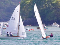 Salcombe Yawl blue and red fleet battles