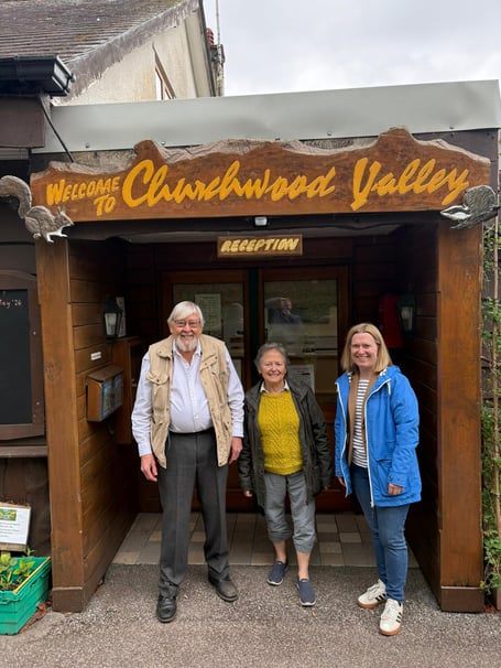 Churchwood Valley owners John and Shirley Stansell with Rebecca Smith MP