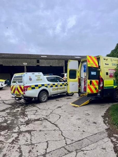 Kingsbridge CRT and an ambulance stand by