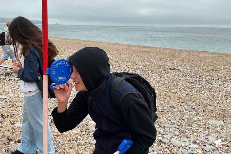 KCC students studying sea defences at Slapton