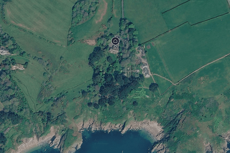 Google satellite view of Redlap House, Start Bay, South Hams