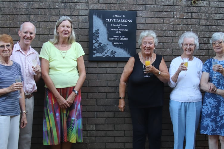 FORC proudly standing by the commemorative plaque dedicated to the late Clive Parsons