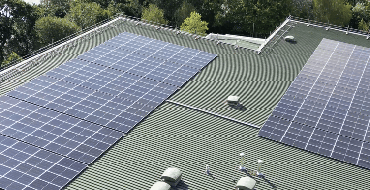 The solar panels on the roof of Quayside Leisure Centre