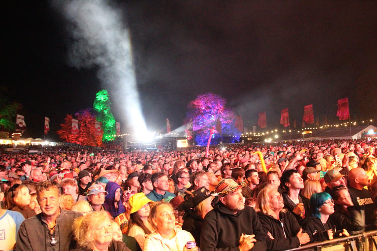 Crowds at the main stage for Madness atthe Beautiful Days festival at Escot Park. Photo: Emma Knight