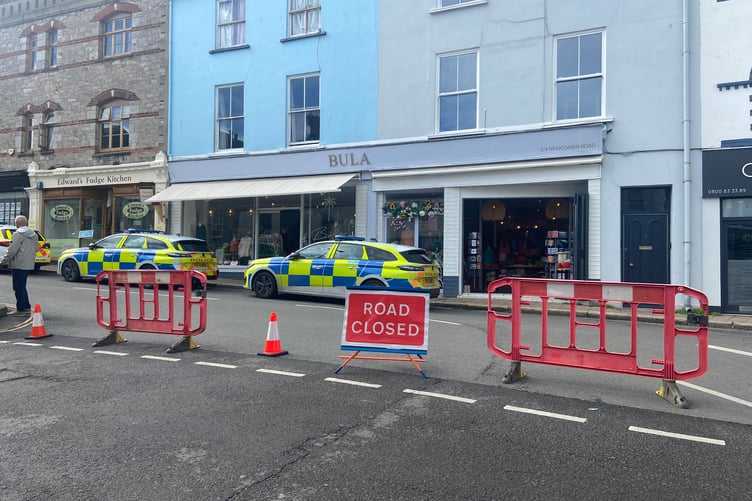 Newcomen Road in Dartmouth was closed off to allow forensic teams to investigate the incident