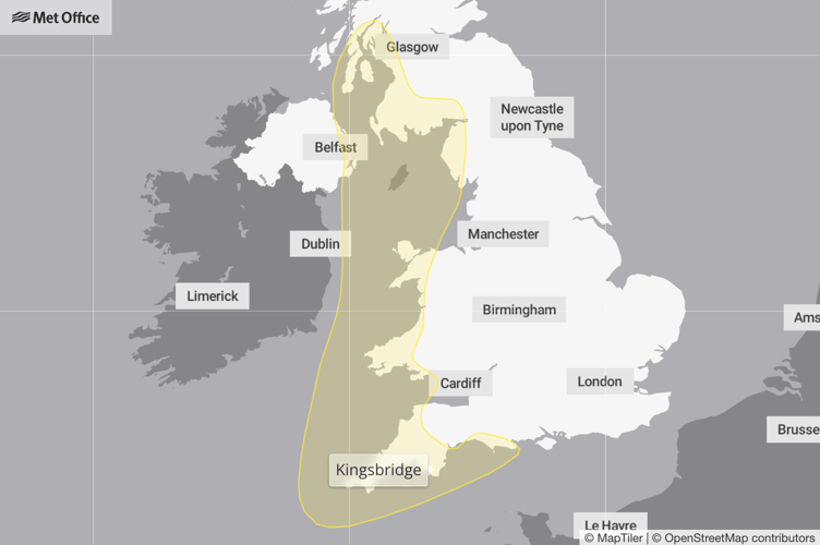 Third yellow weather warning for Devon in a week.