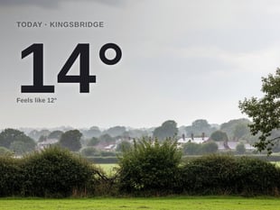 Kingsbridge: cloudy day, high of 14°C on Tuesday