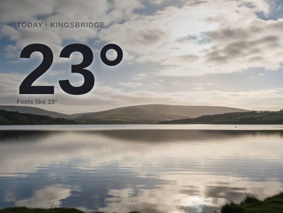 Kingsbridge: partly cloudy, high of 23°C